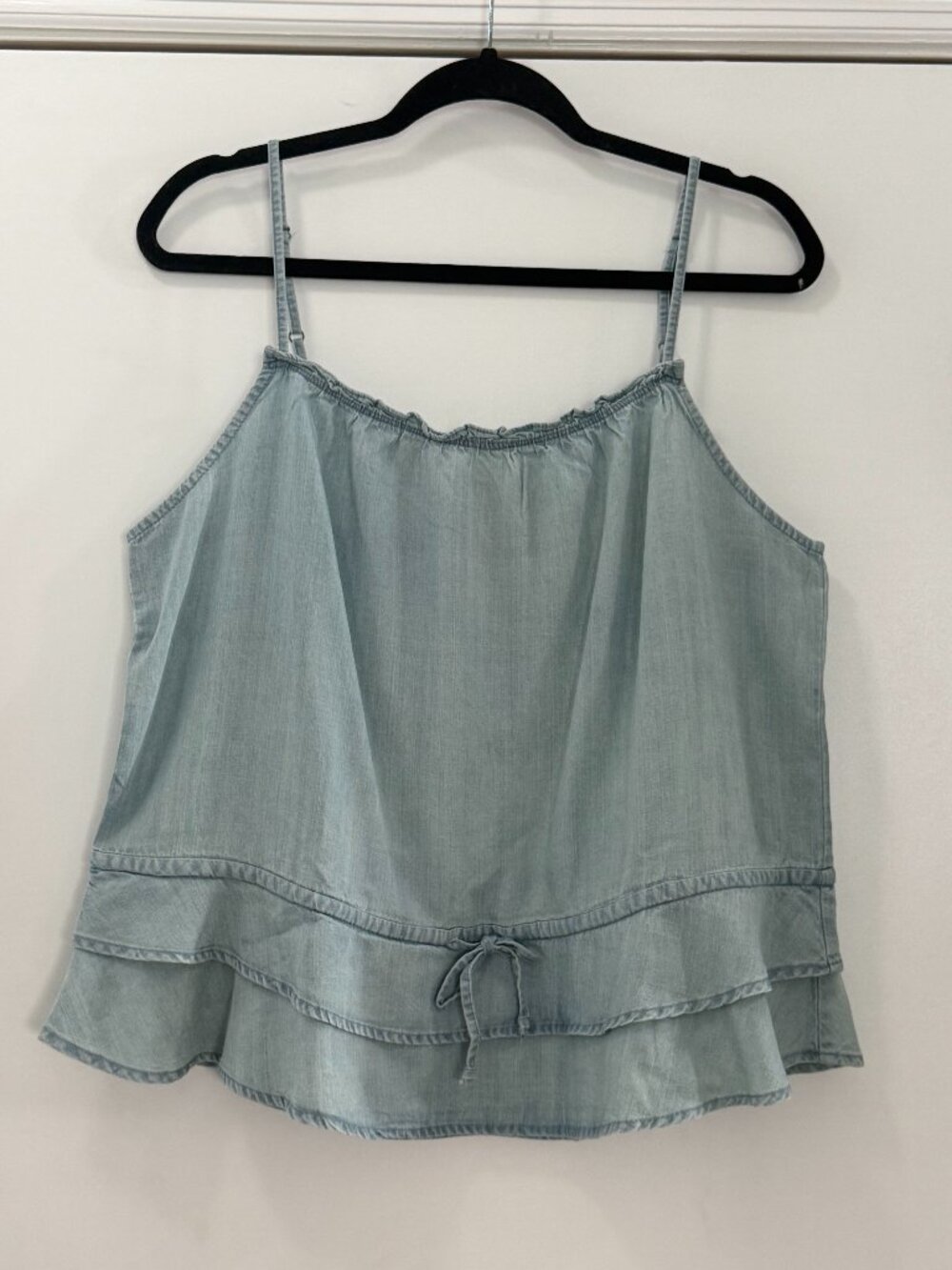 Lovestitch Light Wash Chambray Peplum Camisole - Large